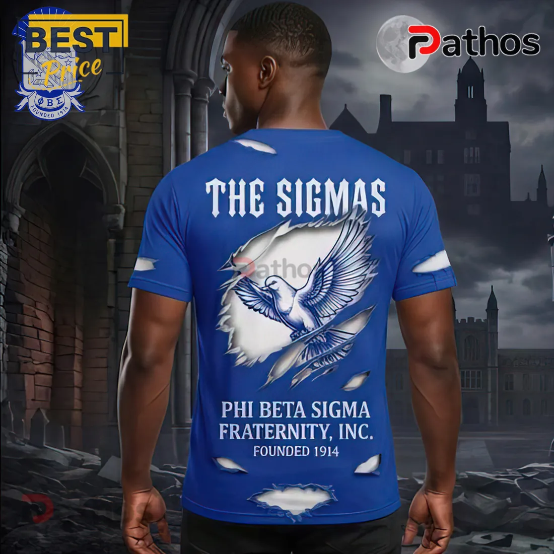 Phi Beta Sigma PBS 1914 The Sigmas Ripped T-Shirt Phi Beta Sigma PBS 1914 The Sigmas Ripped T-Shirt