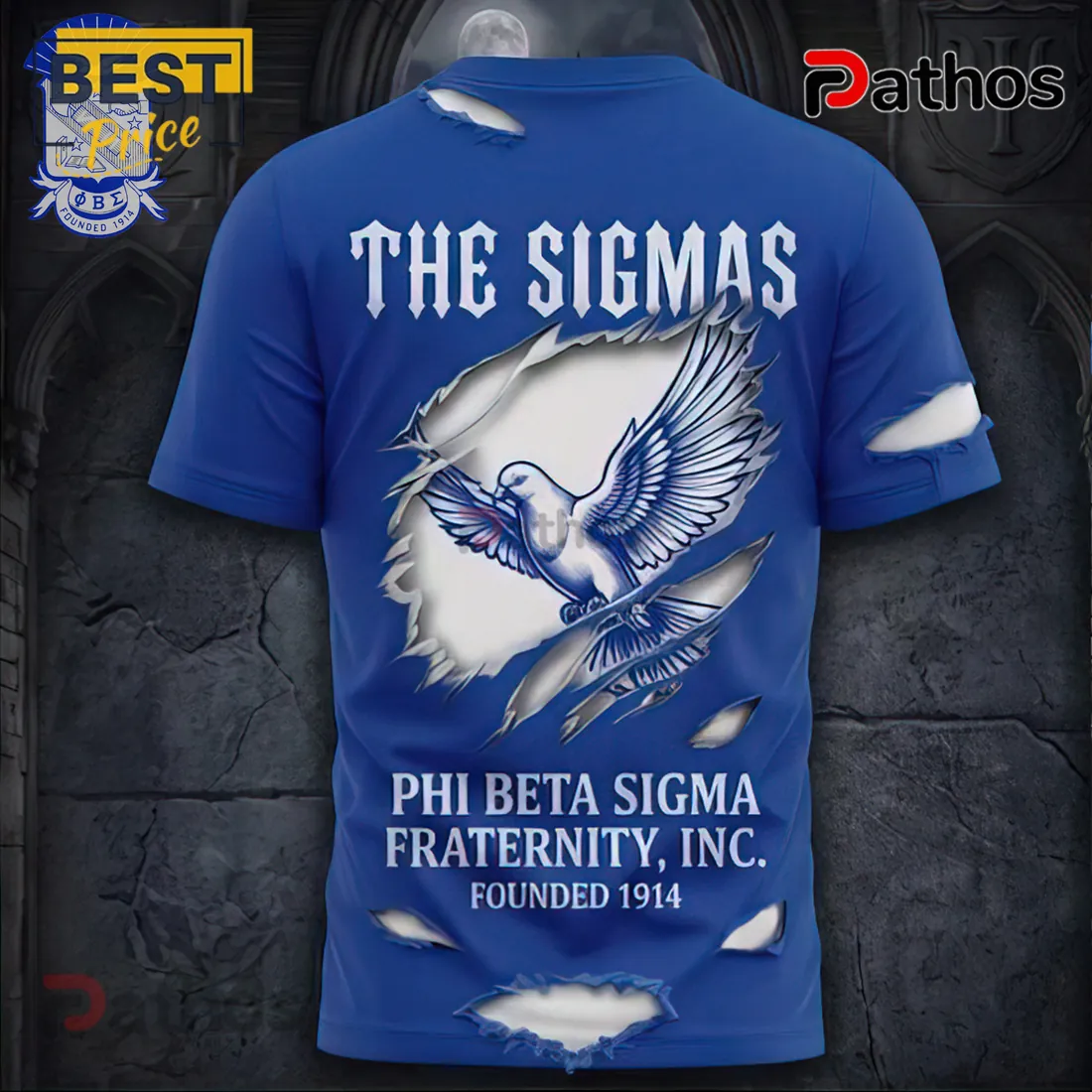 Phi Beta Sigma PBS 1914 The Sigmas Ripped T-Shirt Phi Beta Sigma PBS 1914 The Sigmas Ripped T-Shirt