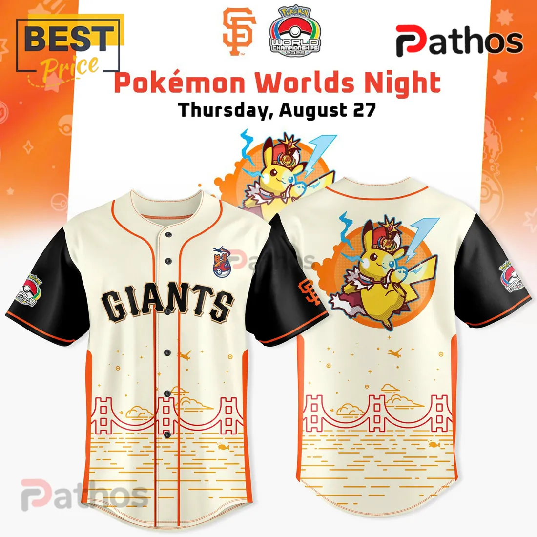 Pokemon x San Francisco Giants 2026 Worlds Night Baseball Jersey Pokemon x San Francisco Giants 2026 Worlds Night Baseball Jersey