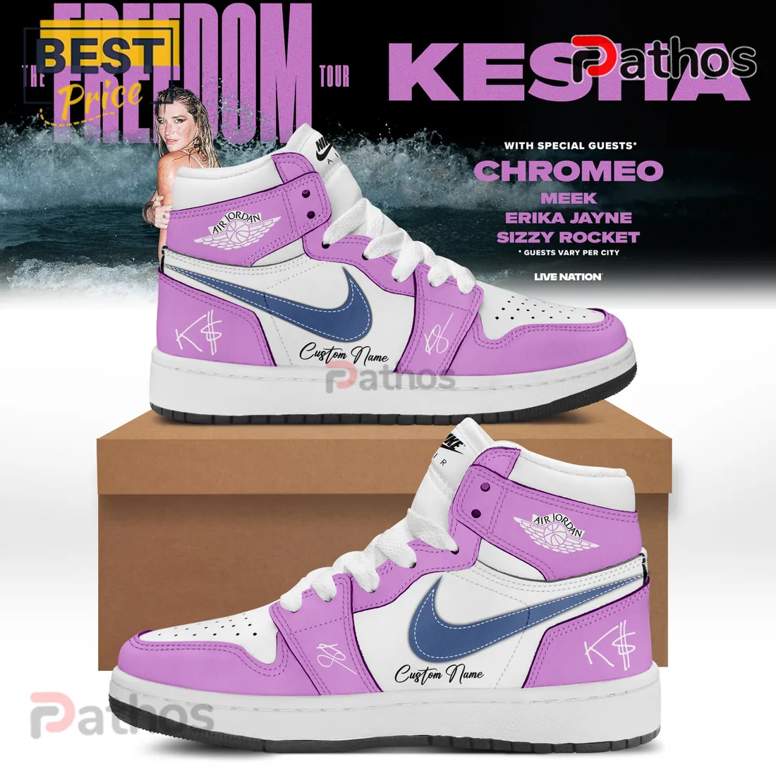 Premium Kesha The Freedom Tour 2026 Air Jordan 1 High Top Shoes Premium Kesha The Freedom Tour 2026 Air Jordan 1 High Top Shoes
