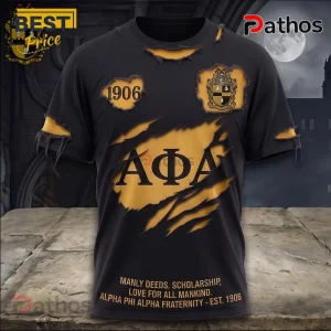 Alpha Phi Alpha Fraternity 1906 The Ice Gorilla Black Gold T-Shirt 3 Alpha Phi Alpha Fraternity 1906 The Ice Gorilla Black Gold T-Shirt