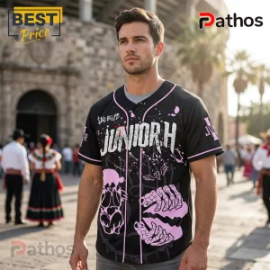 qubanWGD junior h sad boyz 2027 tour mexico skeleton baseball jersey 02 detailed shot