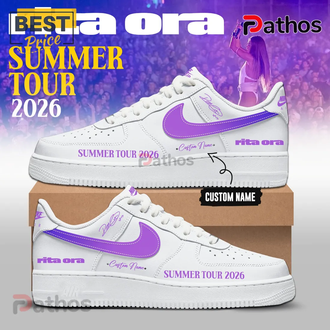 Rita Ora x Summer Tour 2026 Custom Air Force 1 Sneakers Rita Ora x Summer Tour 2026 Custom Air Force 1 Sneakers