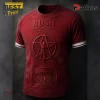 Rush Progressive Rock Legends Starman Embossed Effect Burgundy T-Shirt