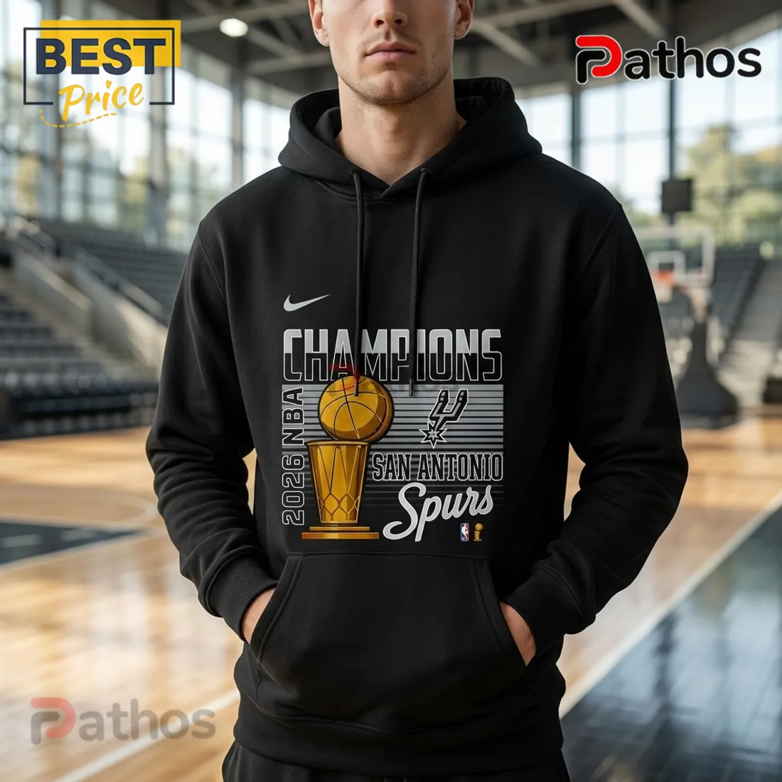 San Antonio Spurs 2026 NBA Champions Black Pullover Hoodie San Antonio Spurs 2026 NBA Champions Black Pullover Hoodie