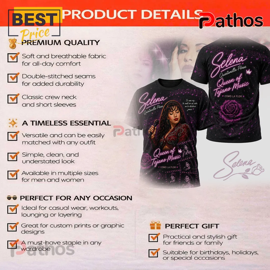 Selena Quintanilla Pérez Queen of Tejano Music Premium Shirt Selena Quintanilla Pérez Queen of Tejano Music Premium Shirt