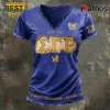 Sigma Gamma Rho 1922 Gold Poodle Distressed Blue V-Neck T-Shirt