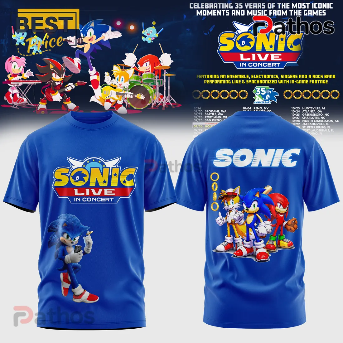 Sonic Live In Concert 2026 35th Anniversary Tour Pullover Hoodie Sonic Live In Concert 2026 35th Anniversary Tour Pullover Hoodie