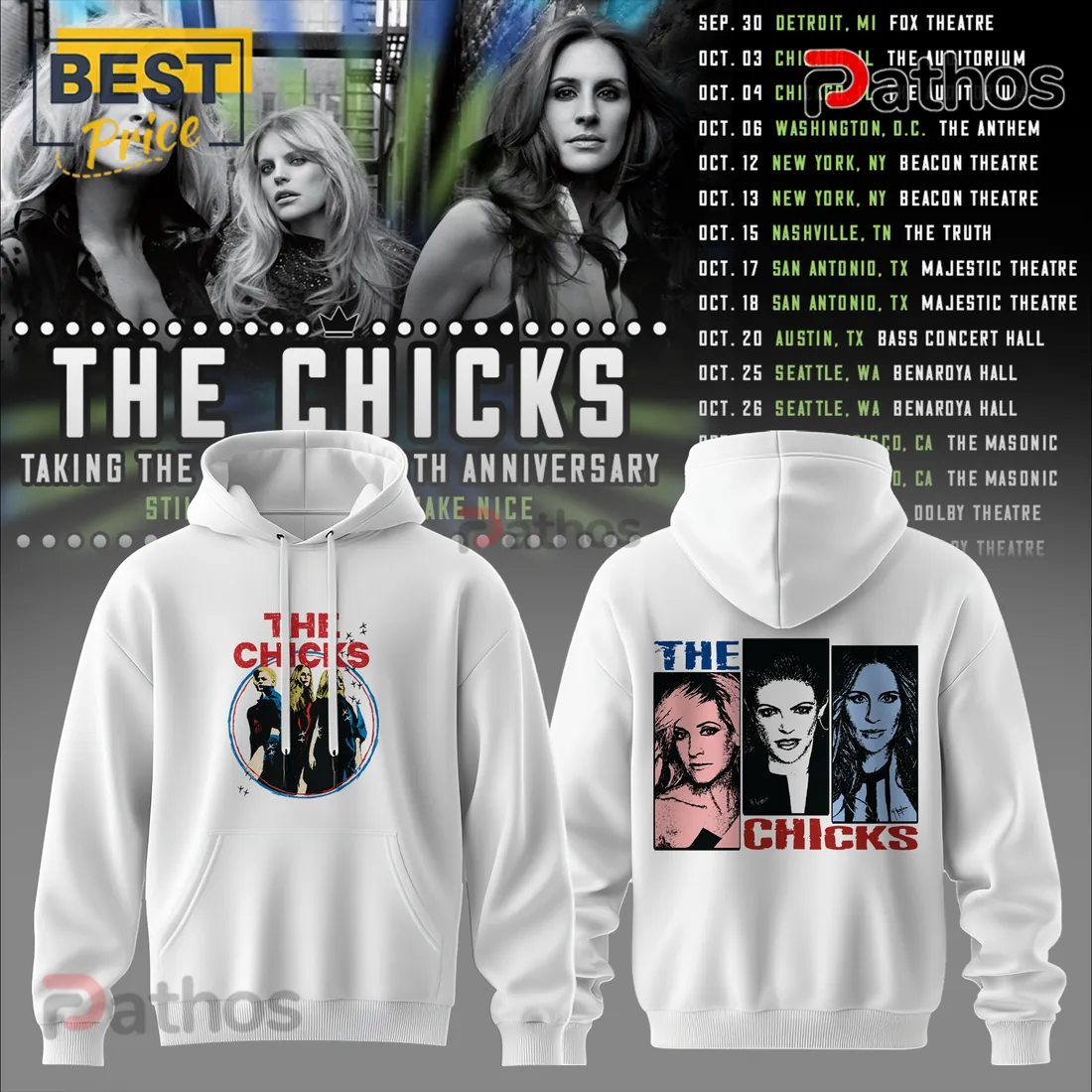The Chicks Long Way 2026 Faces Anniversary Concert Tour Hoodie The Chicks Long Way 2026 Faces Anniversary Concert Tour Hoodie