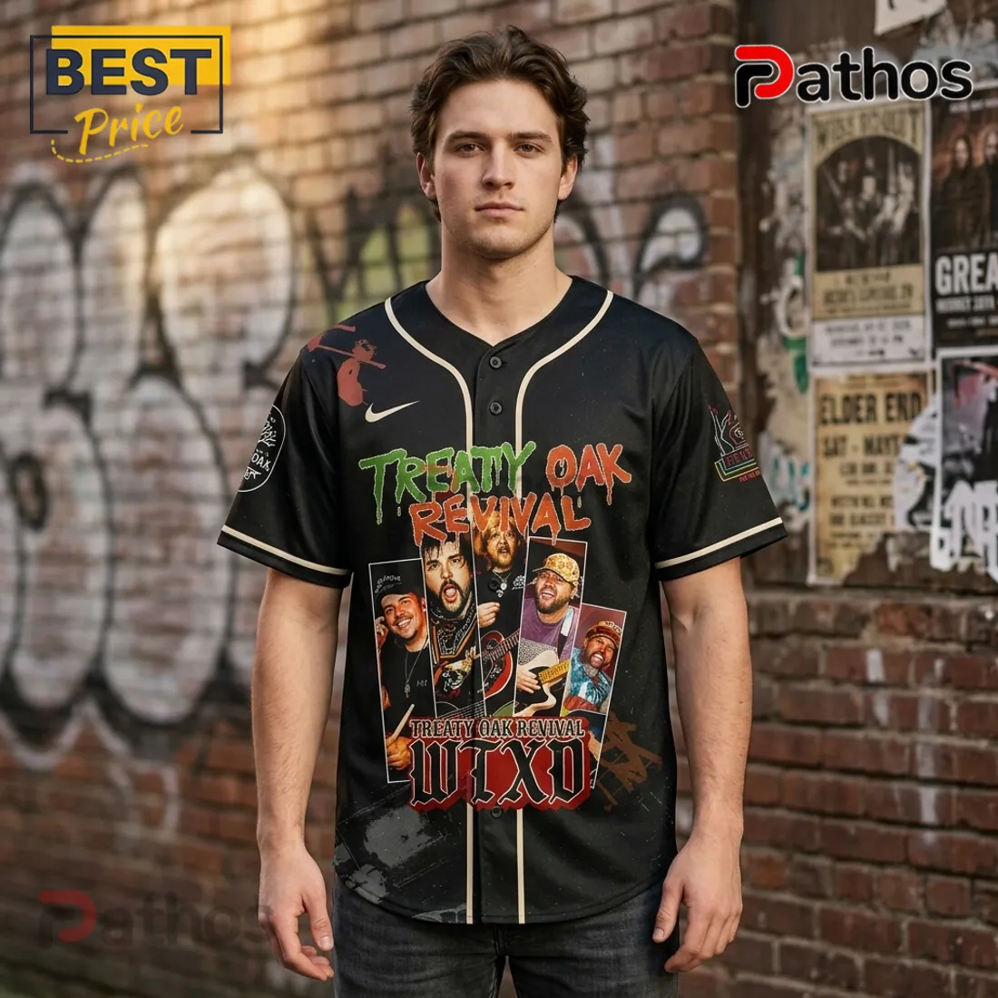 Treaty Oak Revival West Texas Degenerate Tour Band Baseball Jersey Treaty Oak Revival West Texas Degenerate Tour Band Baseball Jersey