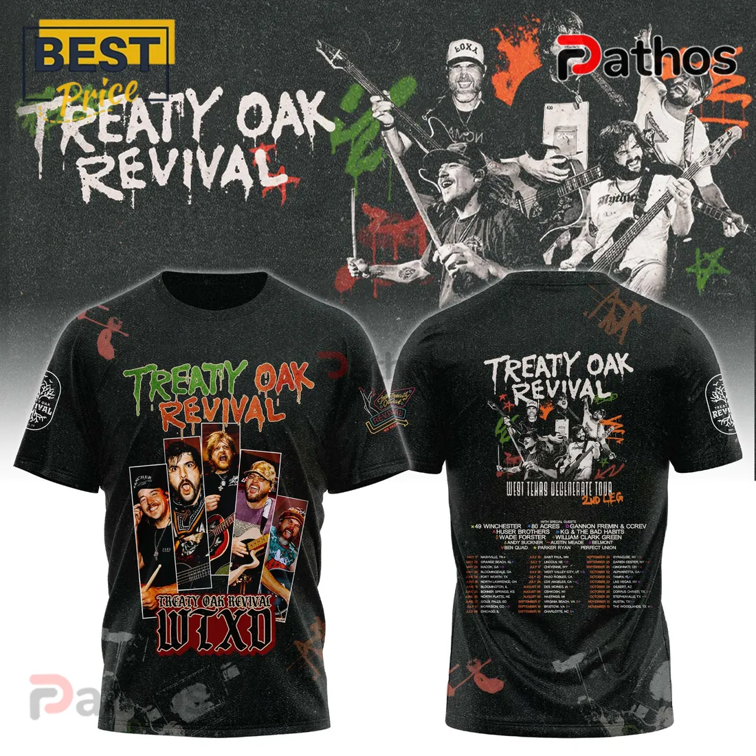 Treaty Oak Revival West Texas Degenerate Tour Shirt Treaty Oak Revival West Texas Degenerate Tour Shirt