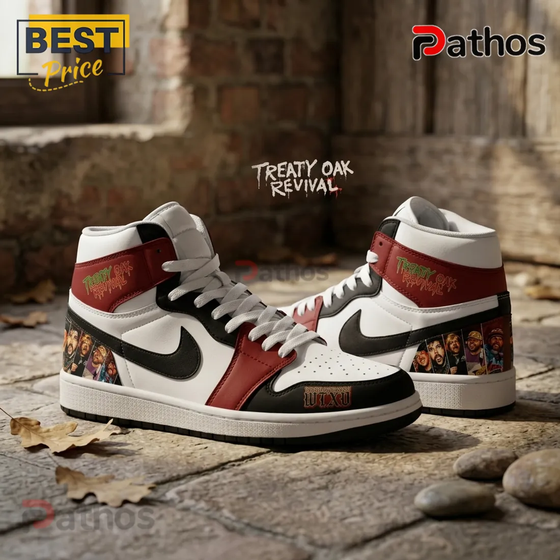 Treaty Oak Revival WTXD Custom Band High-Top Air Jordan 1 Sneakers Treaty Oak Revival WTXD Custom Band High-Top Air Jordan 1 Sneakers