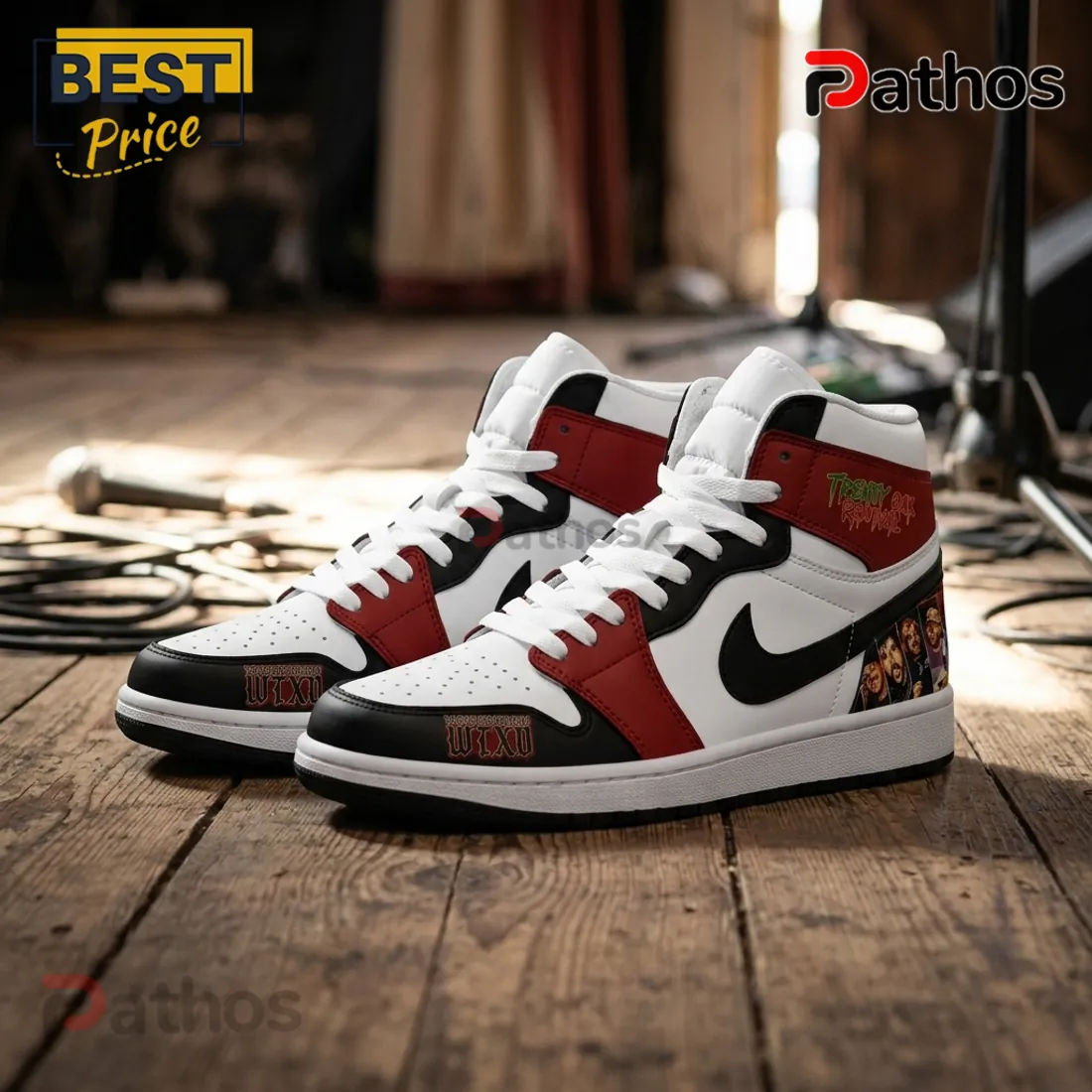 Treaty Oak Revival WTXD Custom Band High-Top Air Jordan 1 Sneakers Treaty Oak Revival WTXD Custom Band High-Top Air Jordan 1 Sneakers