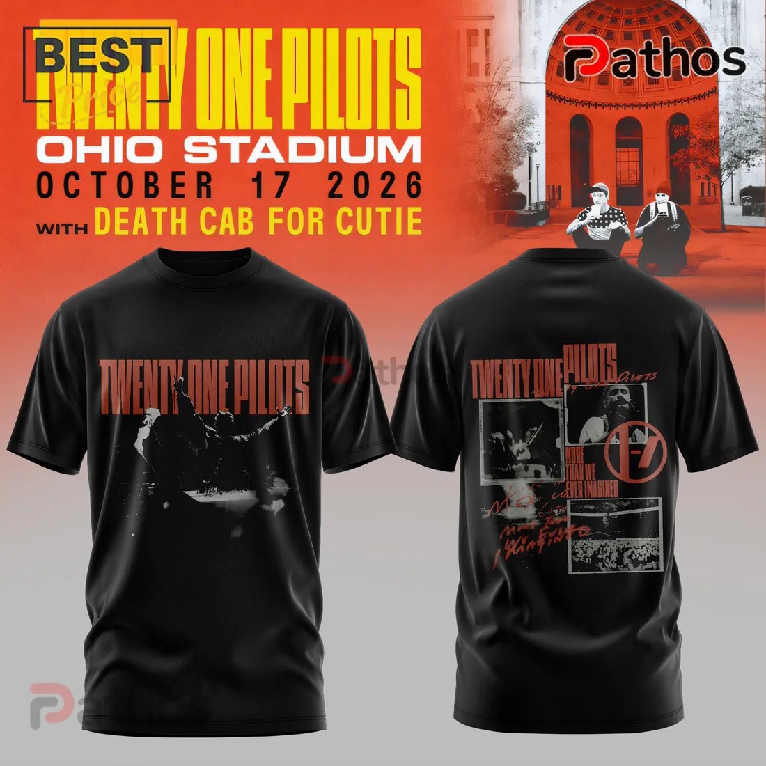 Twenty One Pilots 2026 Ohio Stadium Tour Event Pullover Hoodie Twenty One Pilots 2026 Ohio Stadium Tour Event Pullover Hoodie