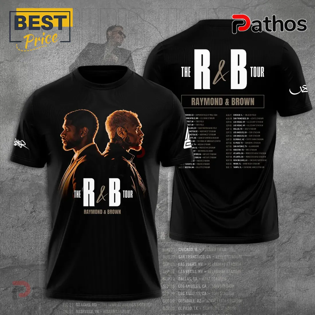Usher Chris Brown R&B Tour 2026 Concert Dates Black T-Shirt Usher Chris Brown R&B Tour 2026 Concert Dates Black T-Shirt