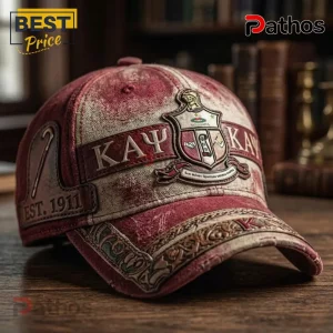 Kappa Alpha Psi Crimson Cream Est 1911 Vintage Distressed Baseball Cap