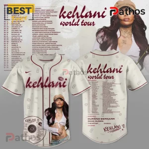 Kehlani World Tour 2026 Limited Edition White Baseball Jersey