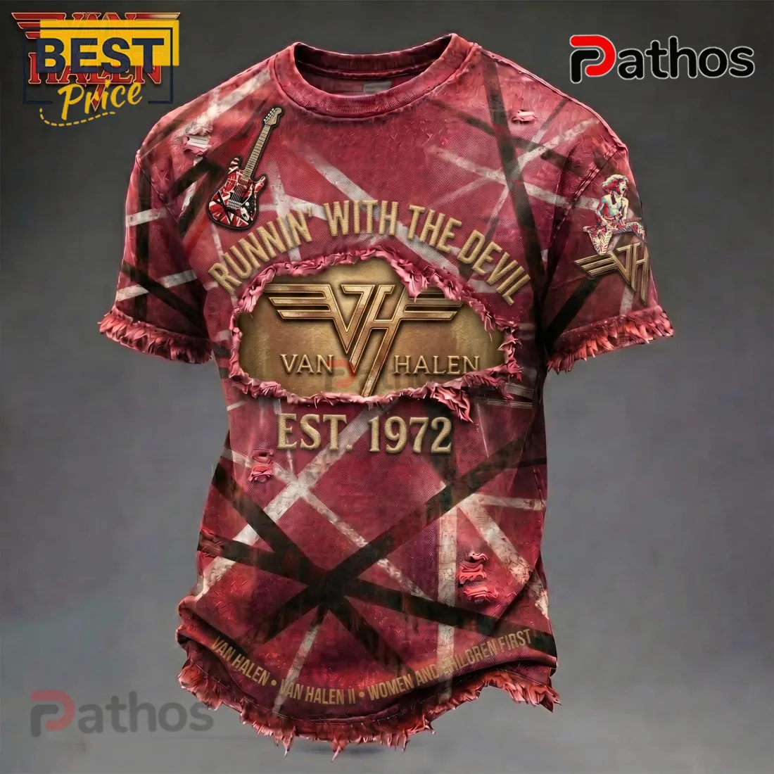 Van Halen Runnin With The Devil Est 1972 Frankenstrat T-Shirt Van Halen Runnin With The Devil Est 1972 Frankenstrat T-Shirt