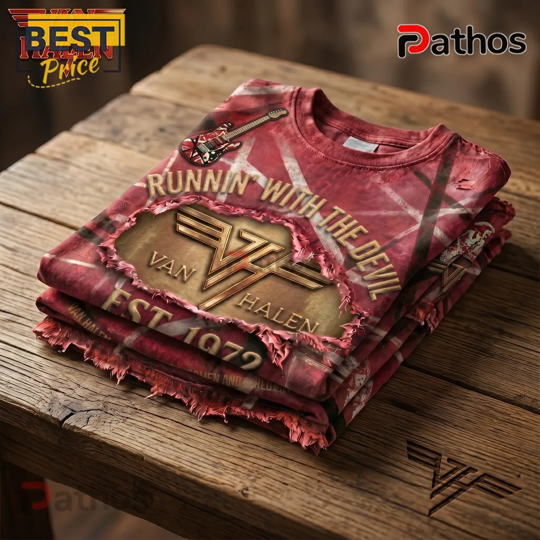 Van Halen Runnin With The Devil Est 1972 Frankenstrat T-Shirt Van Halen Runnin With The Devil Est 1972 Frankenstrat T-Shirt