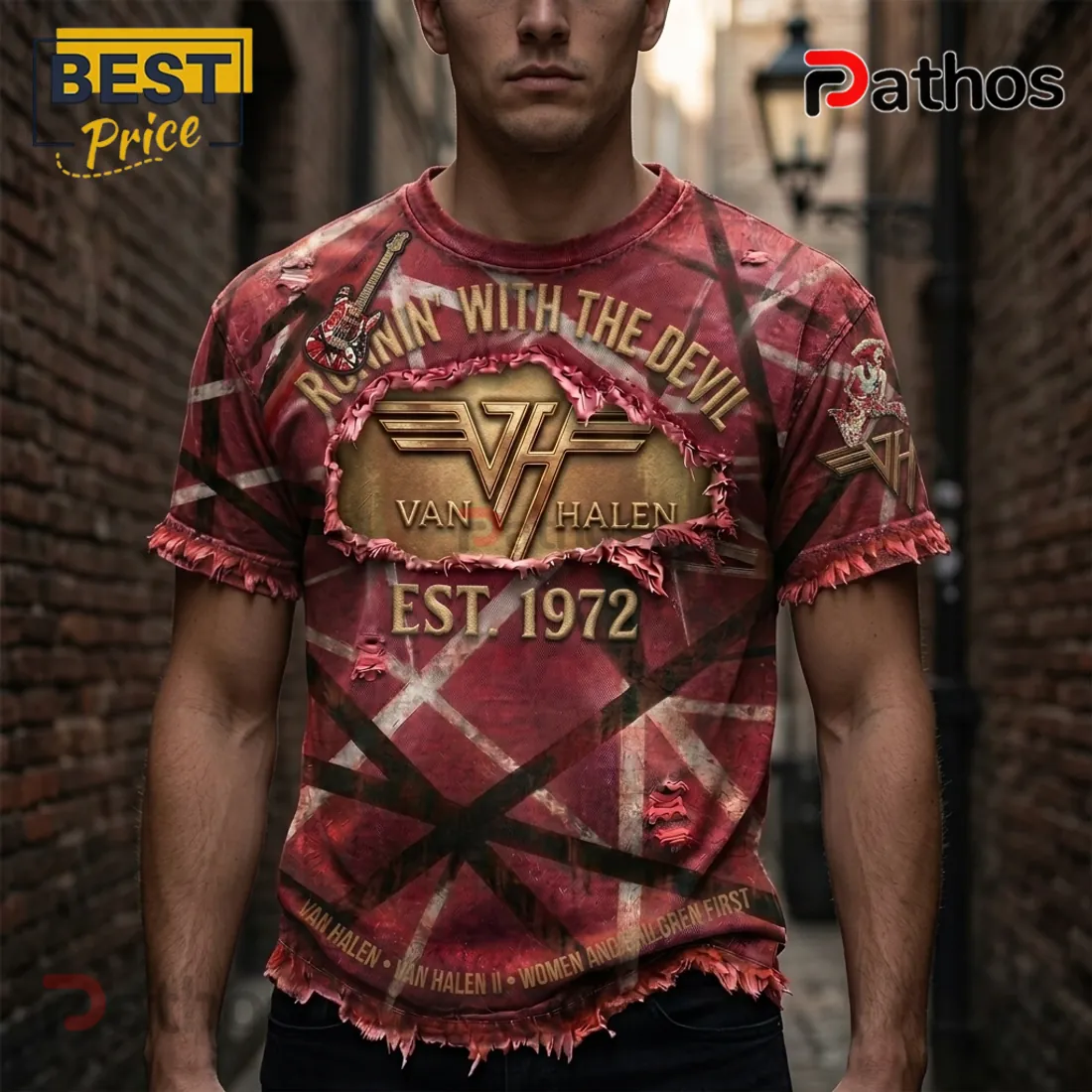 Van Halen Runnin With The Devil Est 1972 Frankenstrat T-Shirt Van Halen Runnin With The Devil Est 1972 Frankenstrat T-Shirt