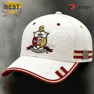 Kappa Alpha Psi 1911 Embossed Crest White Crimson Baseball Cap 2 Kappa Alpha Psi 1911 Embossed Crest White Crimson Baseball Cap