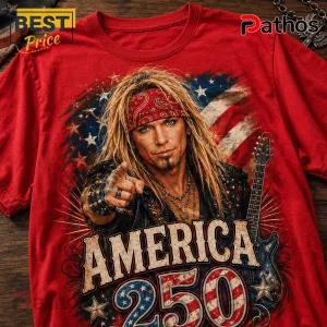 Bret Michaels x America 250 Years Of Freedom Anniversary Red T-Shirt 1 Bret Michaels x America 250 Years Of Freedom Anniversary Red T-Shirt
