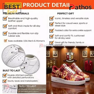 Kappa Alpha Psi Crimson and Cream Nupe Custom Air Force 1 Sneaker 3 Kappa Alpha Psi Crimson and Cream Nupe Custom Air Force 1 Sneaker