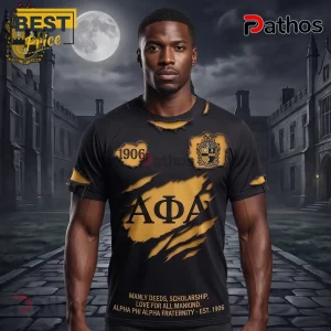 Alpha Phi Alpha Fraternity 1906 The Ice Gorilla Black Gold T-Shirt 1 Alpha Phi Alpha Fraternity 1906 The Ice Gorilla Black Gold T-Shirt