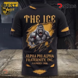 Alpha Phi Alpha Fraternity 1906 The Ice Gorilla Black Gold T-Shirt 4 Alpha Phi Alpha Fraternity 1906 The Ice Gorilla Black Gold T-Shirt