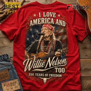 Willie Nelson America 250 Years Of Freedom Patriotic Red T-Shirt