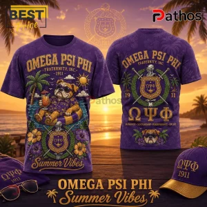 Omega Psi Phi Fraternity Summer Vibes Purple T-Shirt