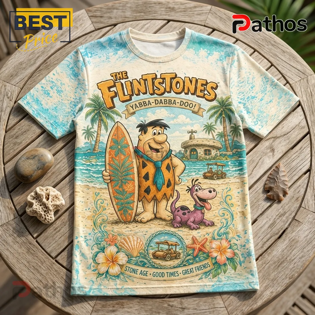 2026 The Flintstones Tropical Vacation T-Shirt 2026 The Flintstones Tropical Vacation T-Shirt
