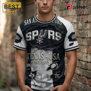 San Antonio Spurs Est 1973 Texas USA Torn Metal T-Shirt