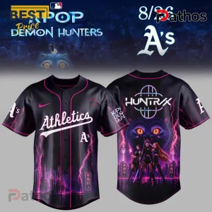 Oakland Athletics Kpop Demon Hunters Night Black Baseball Jersey