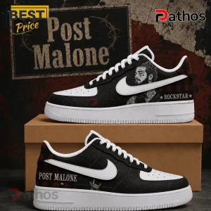 Post Malone Black Plaid Rockstar Edition Air Force 1 Sneakers