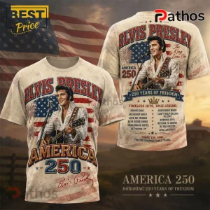 Elvis Presley America 250 Years of Freedom Patriotic T-Shirt