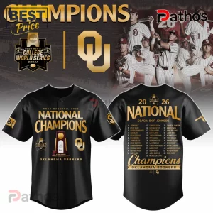 Oklahoma Sooners 2026 National Champions Gold Baseball Jersey