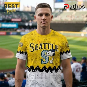 Peanuts x Seattle Mariners Vintage Yellow Mascot Shirt 1 Peanuts x Seattle Mariners Vintage Yellow Mascot Shirt