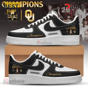 Oklahoma Sooners 2026 Champions Black White Air Force 1 Sneakers