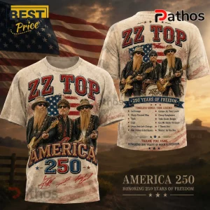 ZZ Top America 250 Honoring Freedom Rock Band Patriotic Shirt