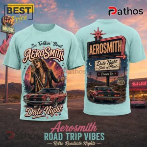 Aerosmith Road Trip Vibes Route 1973 Retro Car Graphic T-Shirt