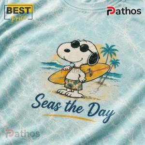 Snoopy Summer Beach Seas The Day Unisex Cotton T-Shirt 1 Snoopy Summer Beach Seas The Day Unisex Cotton T-Shirt