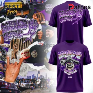 Purple cotton t-shirts featuring Screwed Up Click graffiti graphics, skull imagery, and urban Houston hip-hop motifs.!