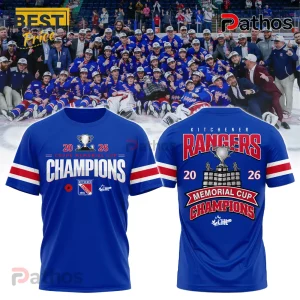 Kitchener Rangers 2026 Memorial Cup Champions Hockey T-Shirt