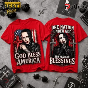 Marilyn Manson God Bless America Red T-Shirt