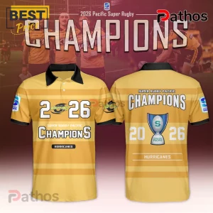 Hurricanes Super Rugby 2026 Champions Yellow Polo Shirt