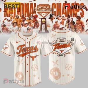 Texas Longhorns 2026 NCAA Softball Champions Baseball Jersey