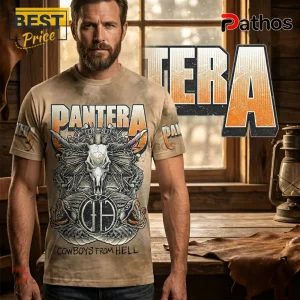 Pantera Cowboys From Hell Vintage Beige T-Shirt 3 Pantera Cowboys From Hell Vintage Beige T-Shirt