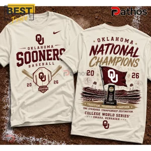 Oklahoma Sooners 2026 NCAA Baseball National Champions Cream T-Shirt