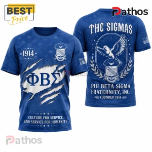 Phi Beta Sigma royal blue t-shirt featuring 1914, PBS Greek letters, dove emblem, and fraternity motto on fabric.!